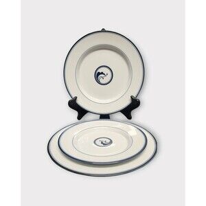 Dansk Flora Juniper Blue 2- Salad Plates & 1 Bread Butter Plat  Japan (SET of 3)